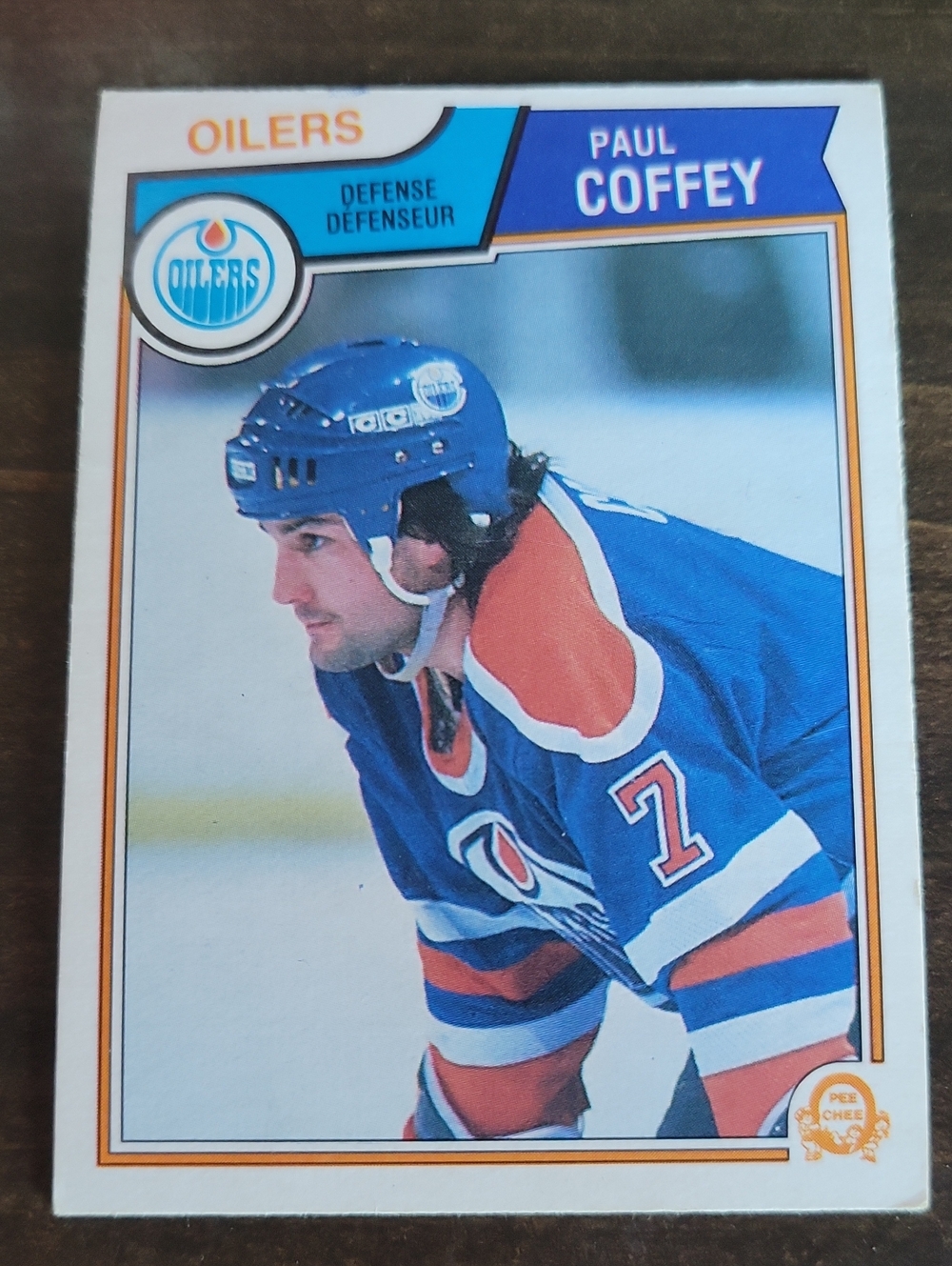 1983/84 OPC Paul Coffey Edmonton Oilers Hockey Card - Blue & Orange